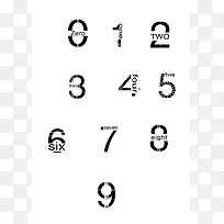 手绘几何线条阿拉伯数字-空若网 手绘几何线条阿拉伯数字-空若网