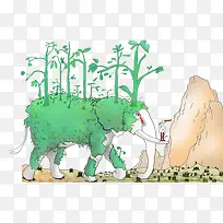 环保插画-空若网 环保插画-空若网