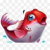 手绘卡通红白色小鱼-空若网 手绘卡通红白色小鱼-空若网