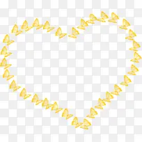 黄色蝴蝶飞舞爱心-空若网 黄色蝴蝶飞舞爱心-空若网