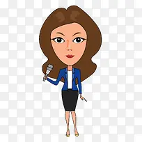 主持人插画女士-空若网 主持人插画女士-空若网