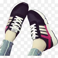 黑色春季透气时尚女鞋-空若网 黑色春季透气时尚女鞋-空若网