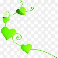 春季绿色爱心树叶-空若网 春季绿色爱心树叶-空若网