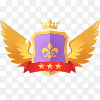 黄色手绘翅膀图标-空若网 黄色手绘翅膀图标-空若网