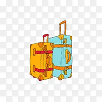 手绘卡通行李箱-空若网 手绘卡通行李箱-空若网