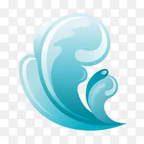 矢量蓝色卡通海浪png-空若网 矢量蓝色卡通海浪png-空若网
