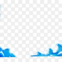 卡通手绘蓝色海浪-空若网 卡通手绘蓝色海浪-空若网