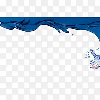 蓝色卡通海浪可爱-空若网 蓝色卡通海浪可爱-空若网