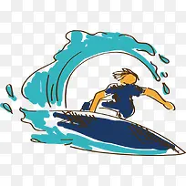 手绘卡通冲浪-空若网 手绘卡通冲浪-空若网