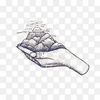 清新手绘艺术手与沙子-空若网 清新手绘艺术手与沙子-空若网