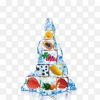 夏日冰块水果效果-空若网 夏日冰块水果效果-空若网