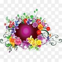 彩色手绘星光花朵-空若网 彩色手绘星光花朵-空若网