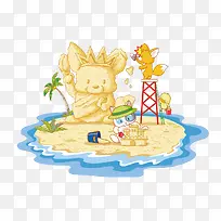 椰子树和动物-空若网 椰子树和动物-空若网