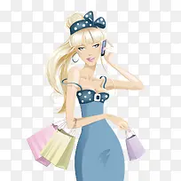 购物女人插画-空若网 购物女人插画-空若网