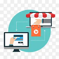 网络购物插画-空若网 网络购物插画-空若网