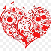 花纹背景装饰爱心-空若网 花纹背景装饰爱心-空若网