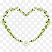 绿色树叶爱心装饰-空若网 绿色树叶爱心装饰-空若网