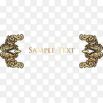 手绘金色花边对称字母-空若网 手绘金色花边对称字母-空若网