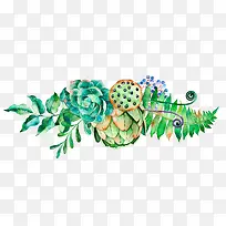 绿色手绘花-空若网 绿色手绘花-空若网