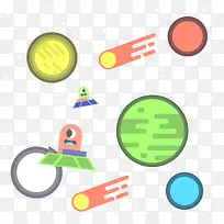 可爱外星人太空星球卡通素材-空若网 可爱外星人太空星球卡通素材-空若网