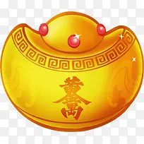 手绘可爱金色元宝-空若网 手绘可爱金色元宝-空若网