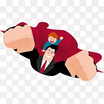 高清摄影卡通手绘超人爸爸-空若网 高清摄影卡通手绘超人爸爸-空若网