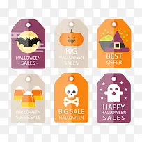 扁平化万圣节可爱促销标签-空若网 扁平化万圣节可爱促销标签-空若网