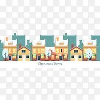 矢量城镇圣诞节雪景-空若网 矢量城镇圣诞节雪景-空若网
