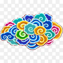 手绘彩色卡通云纹-空若网 手绘彩色卡通云纹-空若网