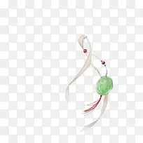 玉坠白色彩带图片-空若网 玉坠白色彩带图片-空若网
