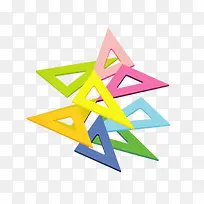 彩色三角量尺-空若网 彩色三角量尺-空若网
