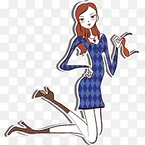 手绘时尚曲线美女-空若网 手绘时尚曲线美女-空若网