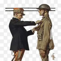 插画-授予军章-空若网 插画-授予军章-空若网