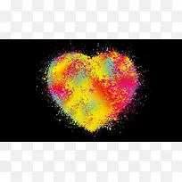 彩色粉末爱心壁纸-空若网 彩色粉末爱心壁纸-空若网