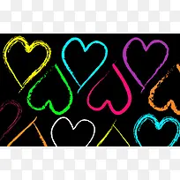 彩色爱心海报背景-空若网 彩色爱心海报背景-空若网