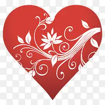 树枝花纹红心图标-空若网 树枝花纹红心图标-空若网