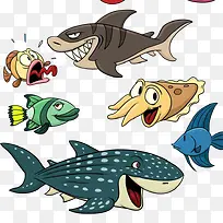 卡通海洋生物-空若网 卡通海洋生物-空若网