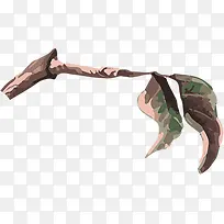 手绘棕色水彩树叶-空若网 手绘棕色水彩树叶-空若网