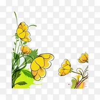 卡通手绘黄色小花-空若网 卡通手绘黄色小花-空若网