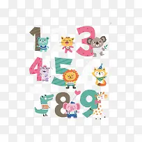 卡通动物数字-空若网 卡通动物数字-空若网