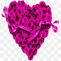 玫粉玫瑰爱心彩带-空若网 玫粉玫瑰爱心彩带-空若网