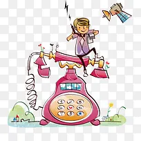 手绘电话漫画男生-空若网 手绘电话漫画男生-空若网