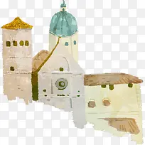 手绘漫画彩色建筑-空若网 手绘漫画彩色建筑-空若网