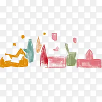 手绘彩色漫画房屋-空若网 手绘彩色漫画房屋-空若网