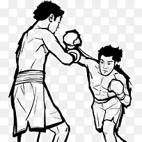 手绘漫画拳击时尚人物-空若网 手绘漫画拳击时尚人物-空若网