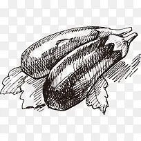 手绘蔬菜茄子-空若网 手绘蔬菜茄子-空若网