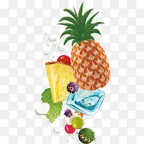 菠萝水果背景矢量素材-空若网 菠萝水果背景矢量素材-空若网