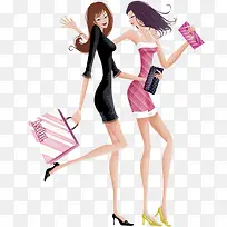 手绘时尚购物性感女生-空若网 手绘时尚购物性感女生-空若网
