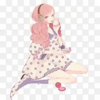 蓝色碎花可爱女生-空若网 蓝色碎花可爱女生-空若网