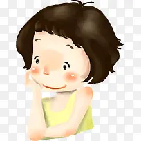 手绘黑头发可爱女生-空若网 手绘黑头发可爱女生-空若网